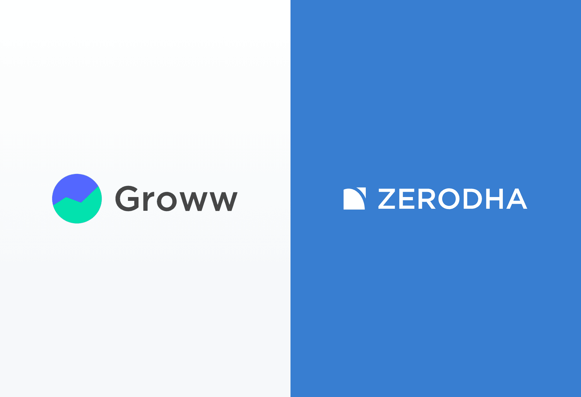 Groww and Zerodha logos side by side