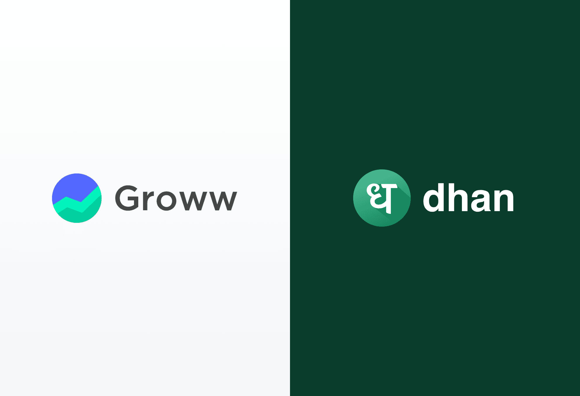 Groww and Dhan logos side by side