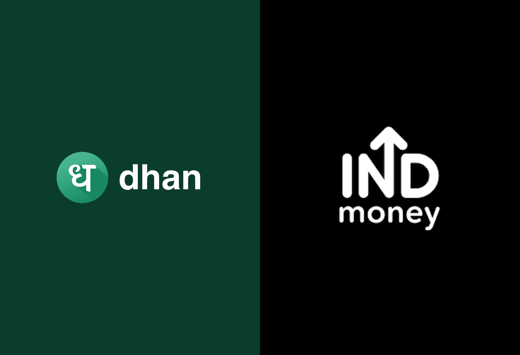 Dhan and INDmoney logos side by side